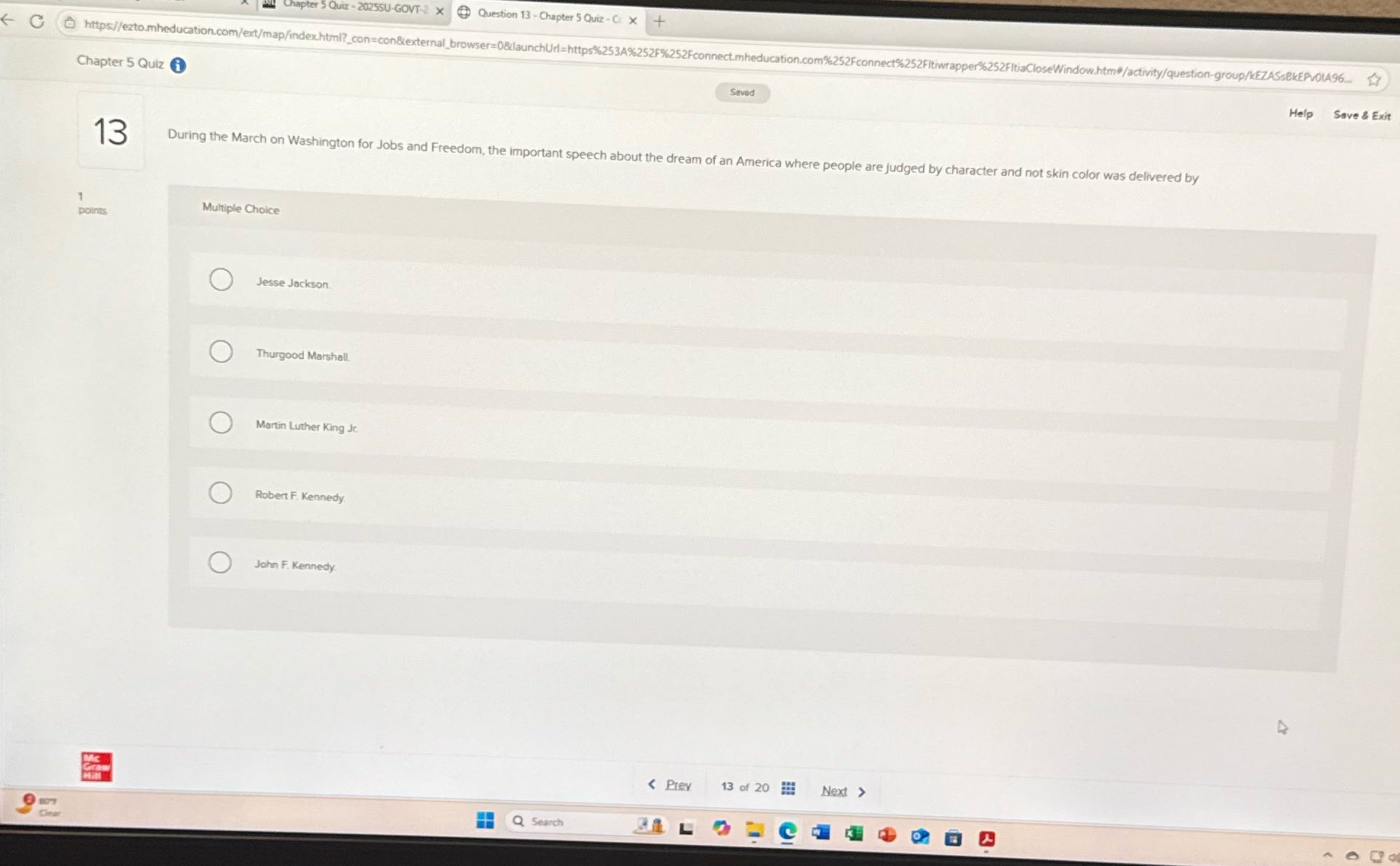 z - 2025SU-GOVT-2 x @ Question 13 - Chapter S