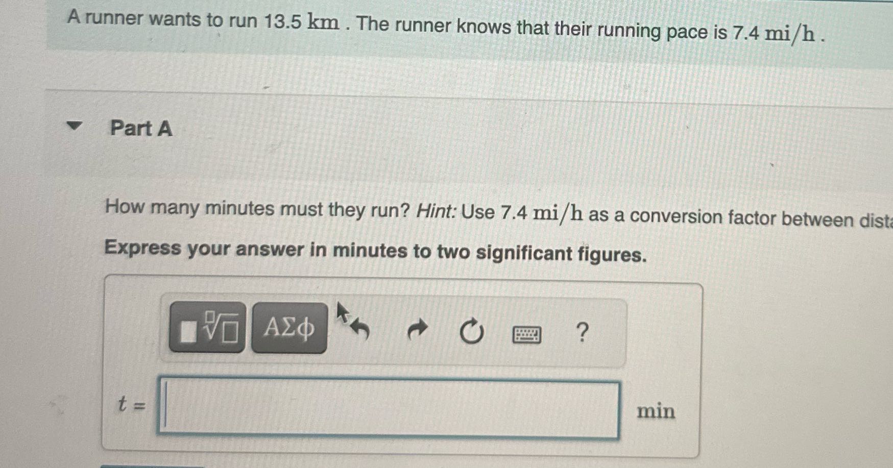 A runner wants to run 13.5 km . The runner knows