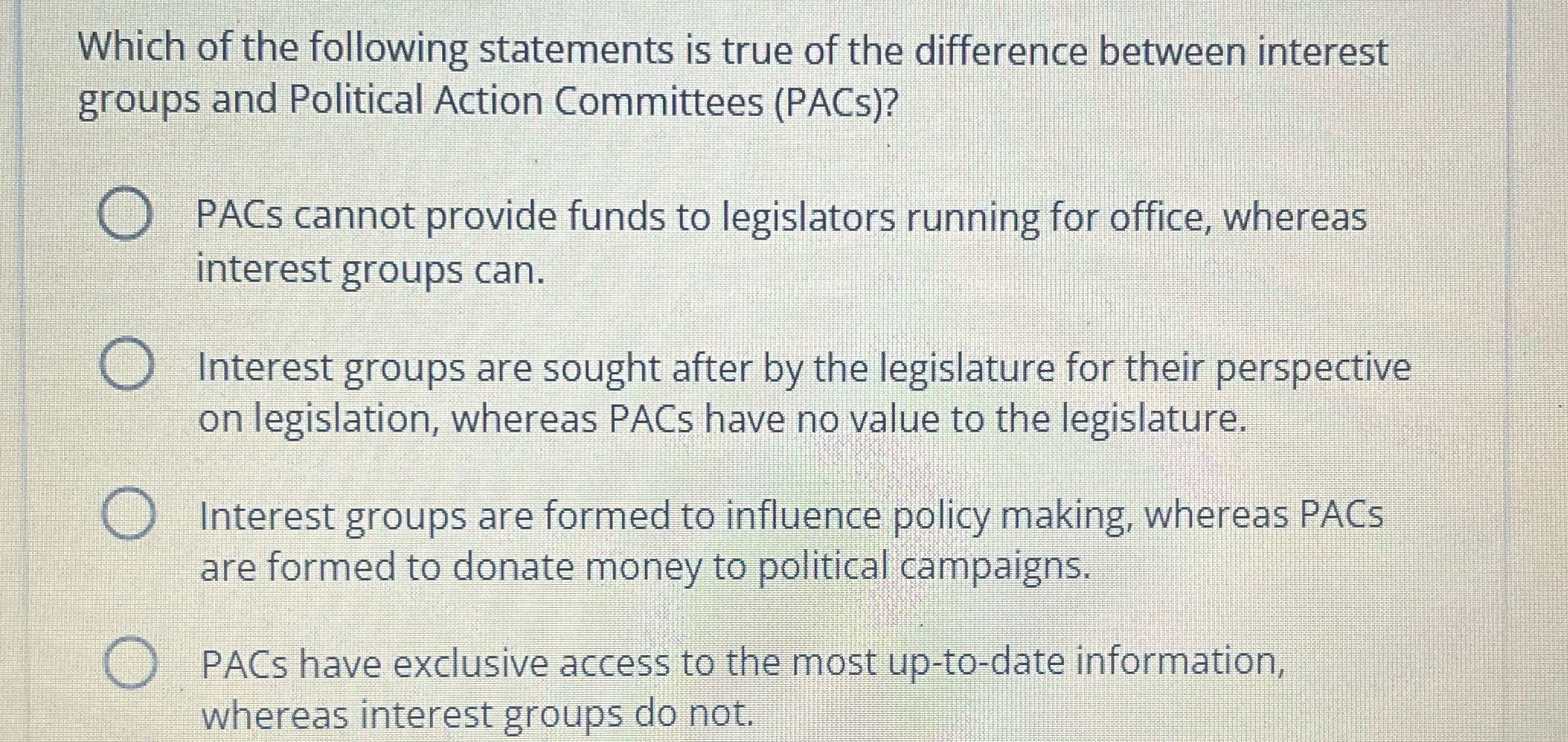 Which of the following statements is true of the