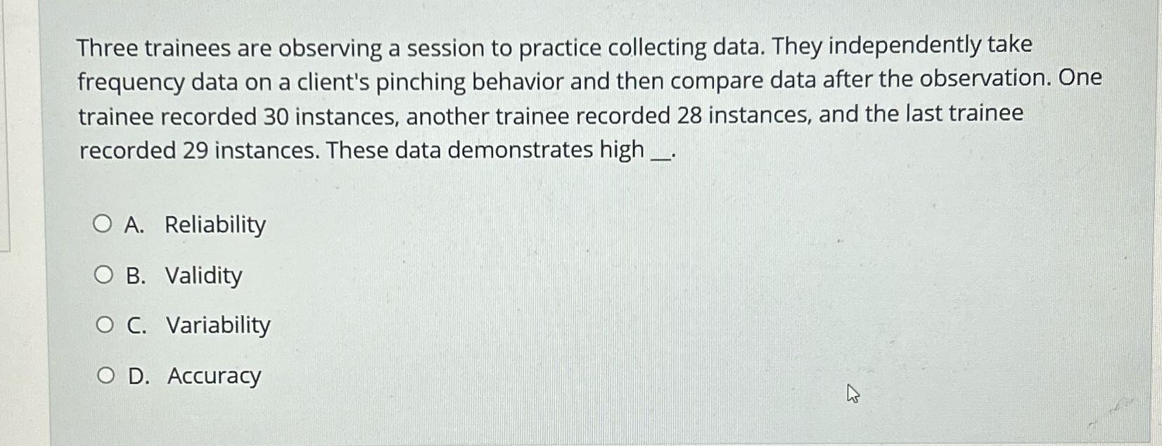 Resolve Three trainees are observing a session to
