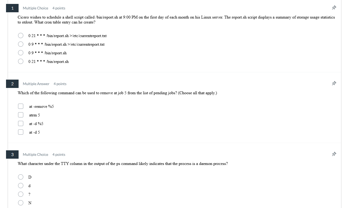 correct answer 1 Multiple Choice 4 points Cicero