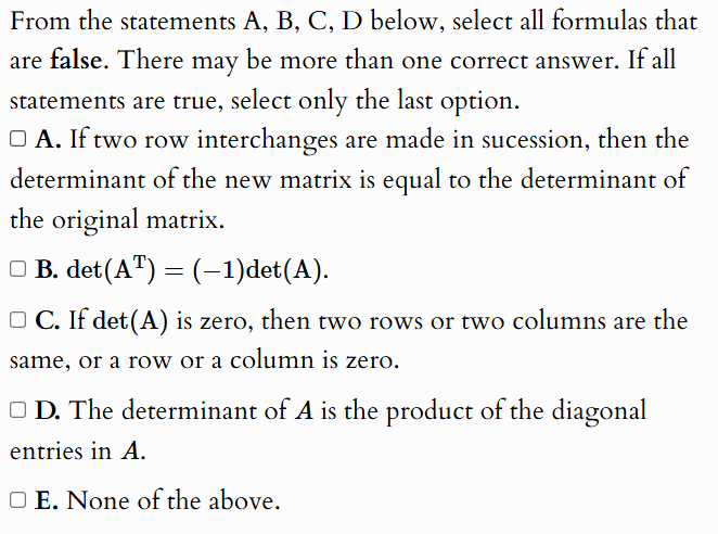 solve it From the statements A, B, C, D below,