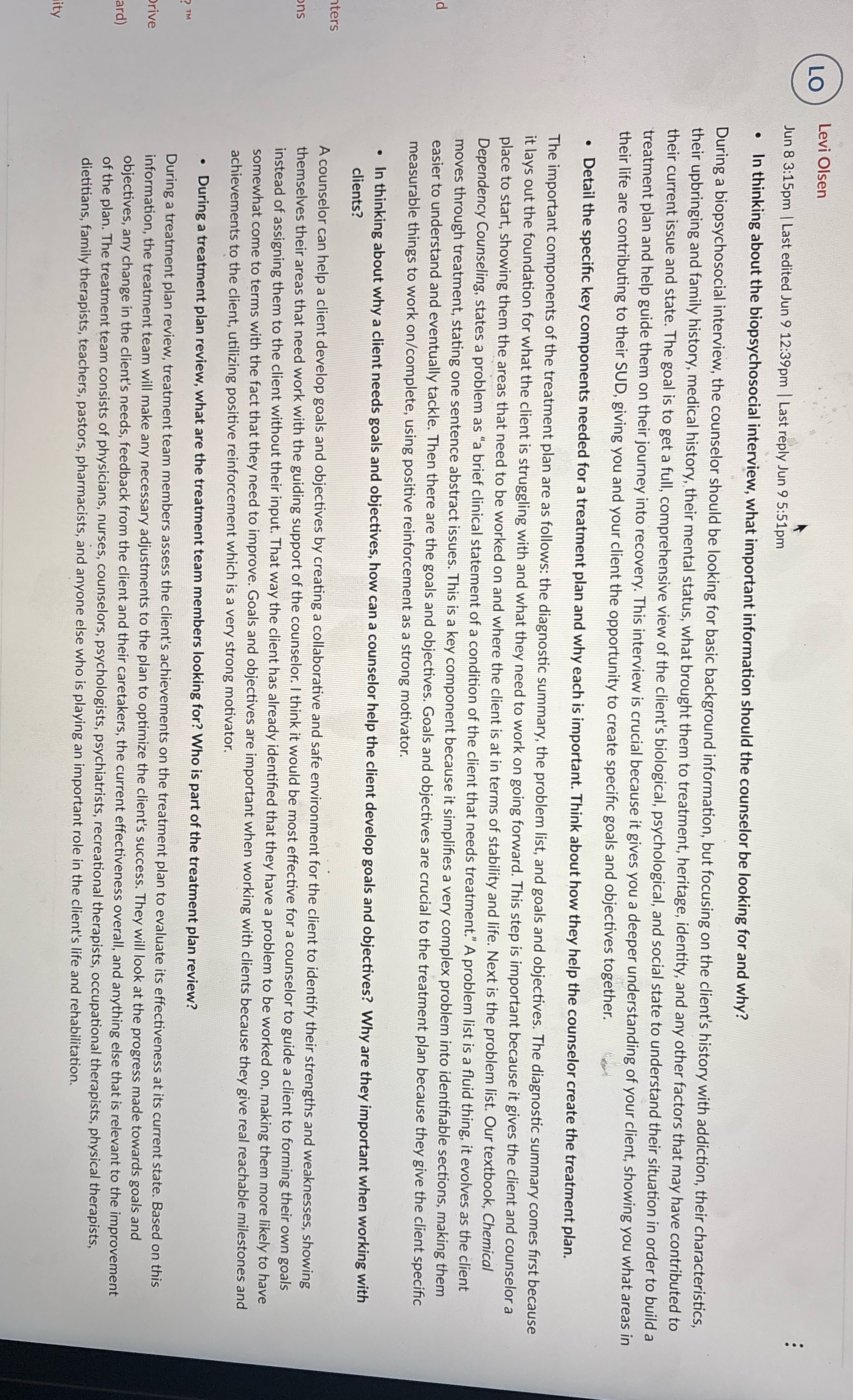 What would be a good response answer to this