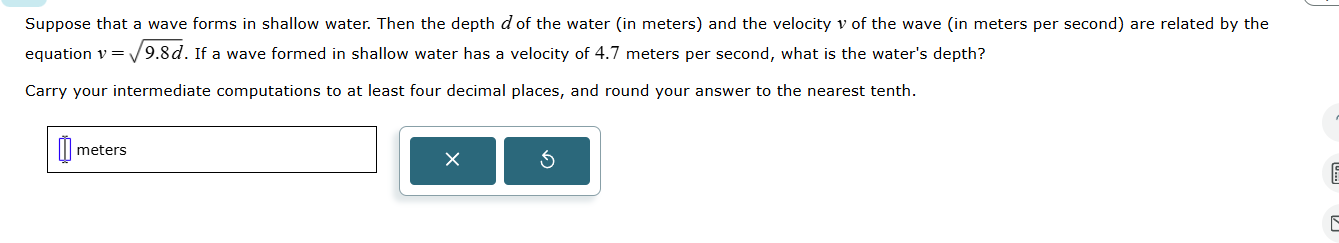 solve Suppose that a wave forms in shallow water.
