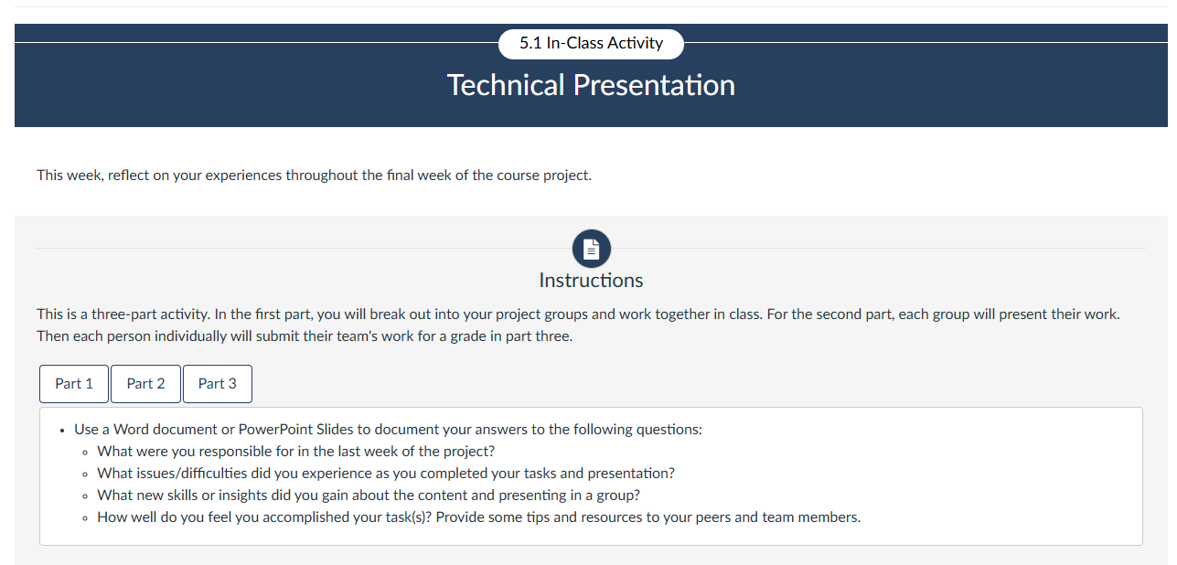 Week 5Your CIO is expecting a final "technical"