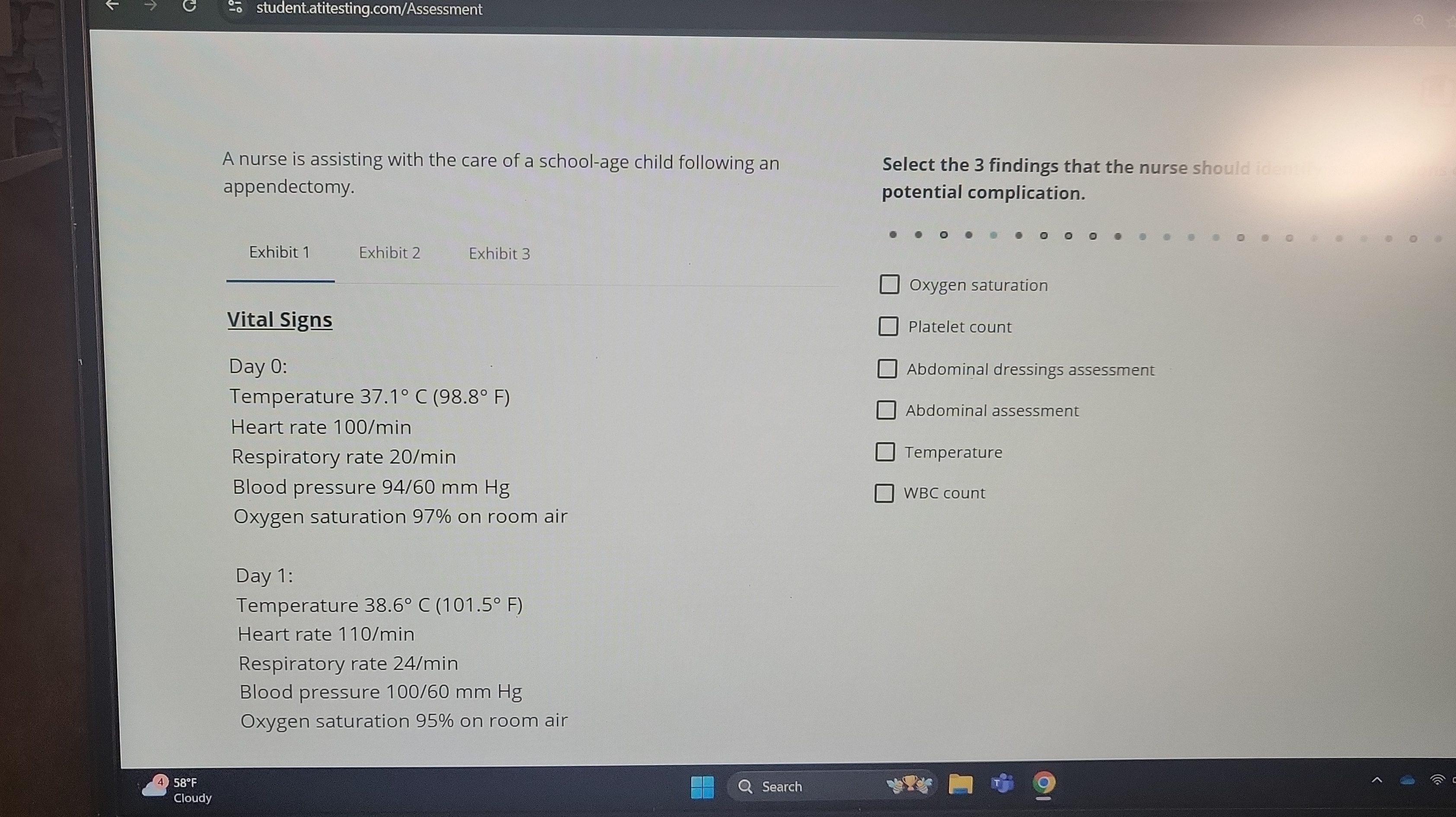 G student.atitesting.com/Assessment A nurse is