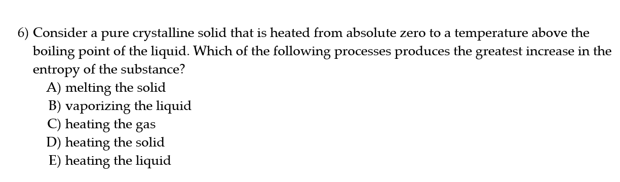 what is the answer 6) Consider a pure crystalline