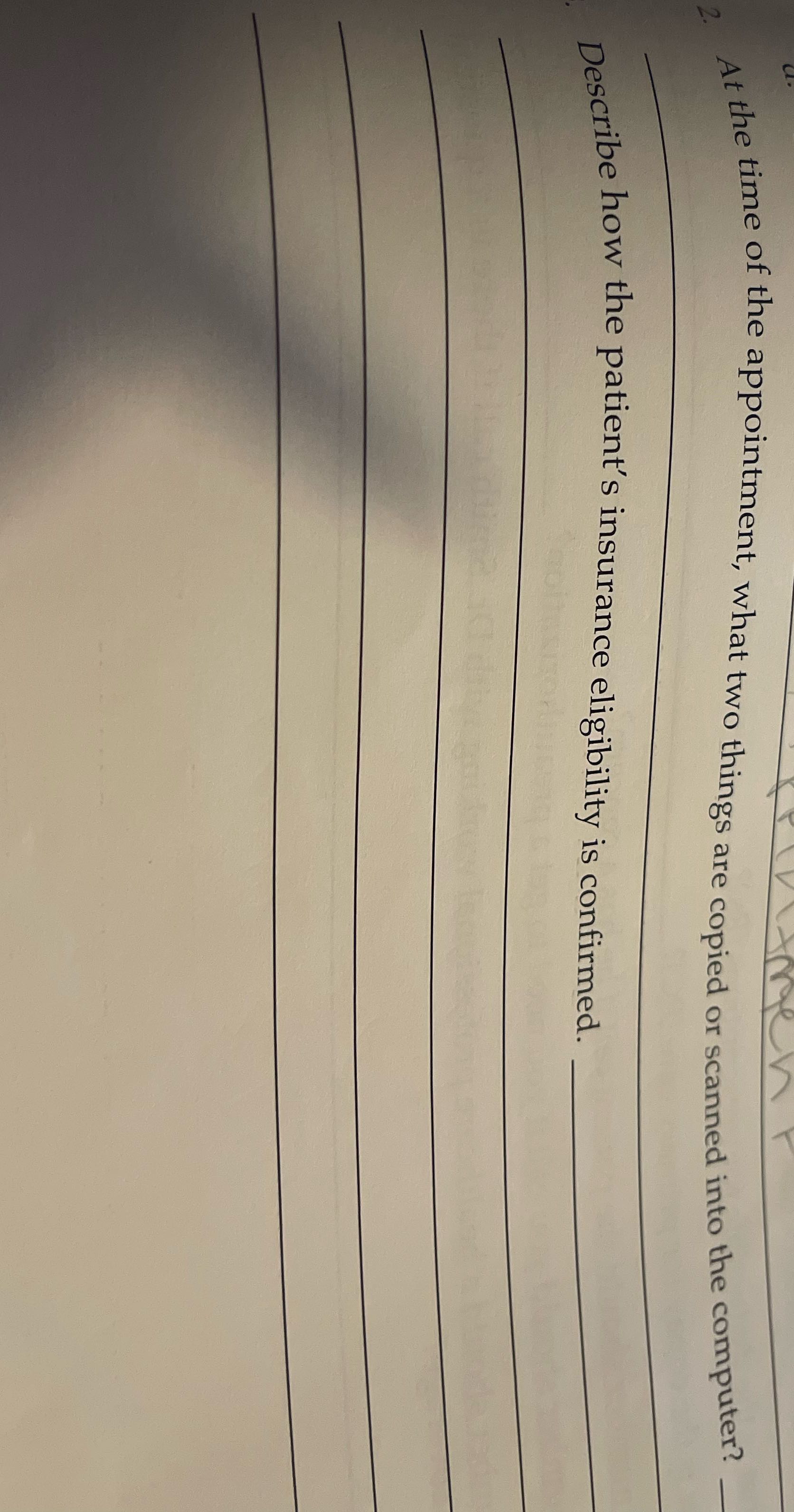 the time of the appointment, what two things are