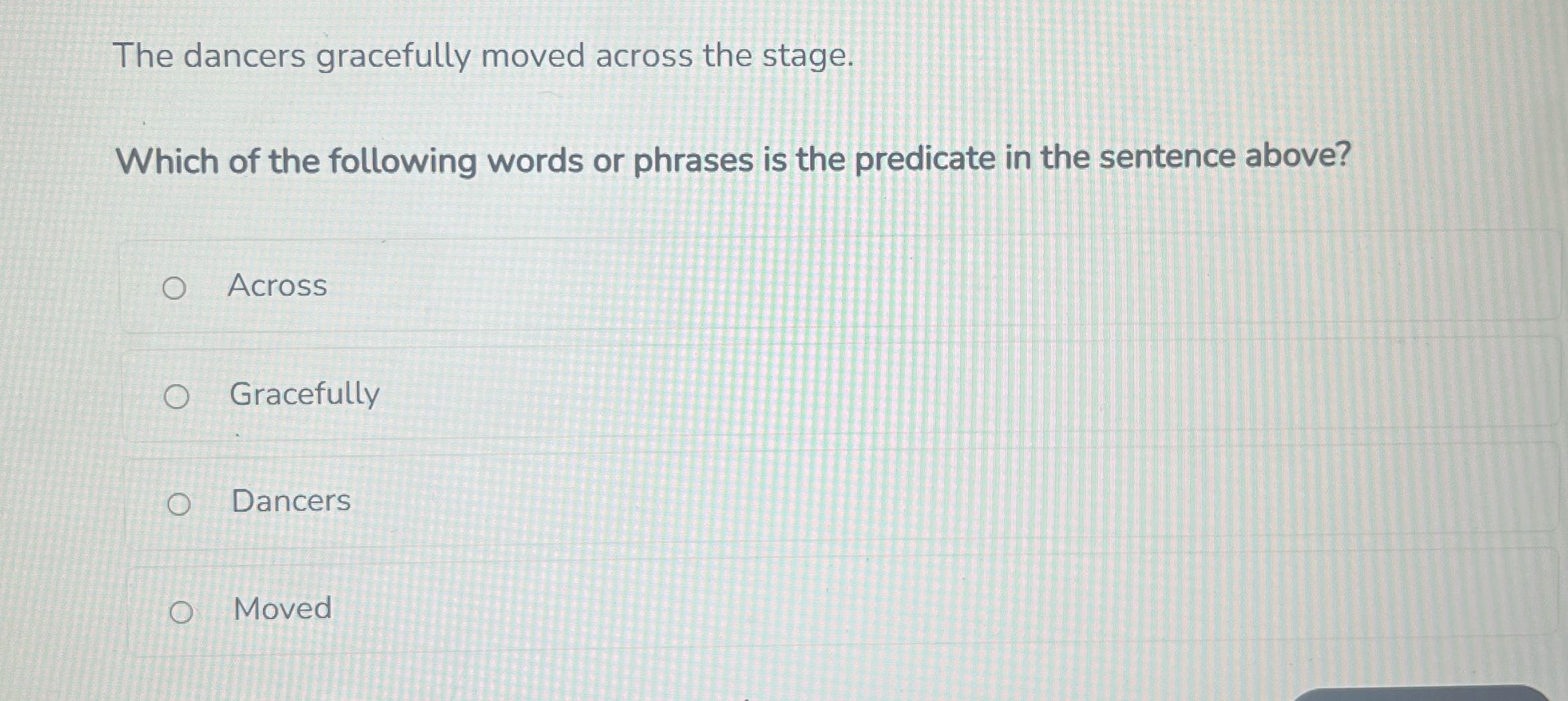 The dancers gracefully moved across the stage.