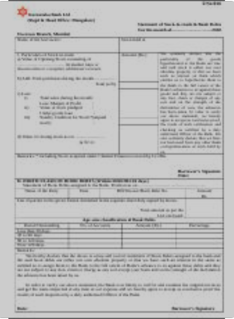 How to fill the Karnataka bank statement of stock
