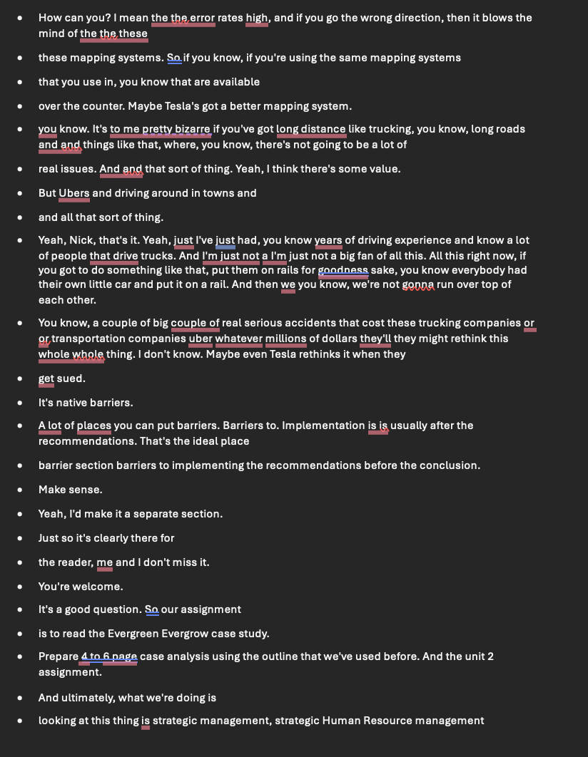 read the transcript above and write a brief