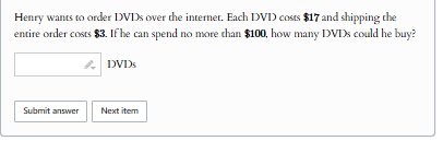 solve Henry wants to order DVDs over the