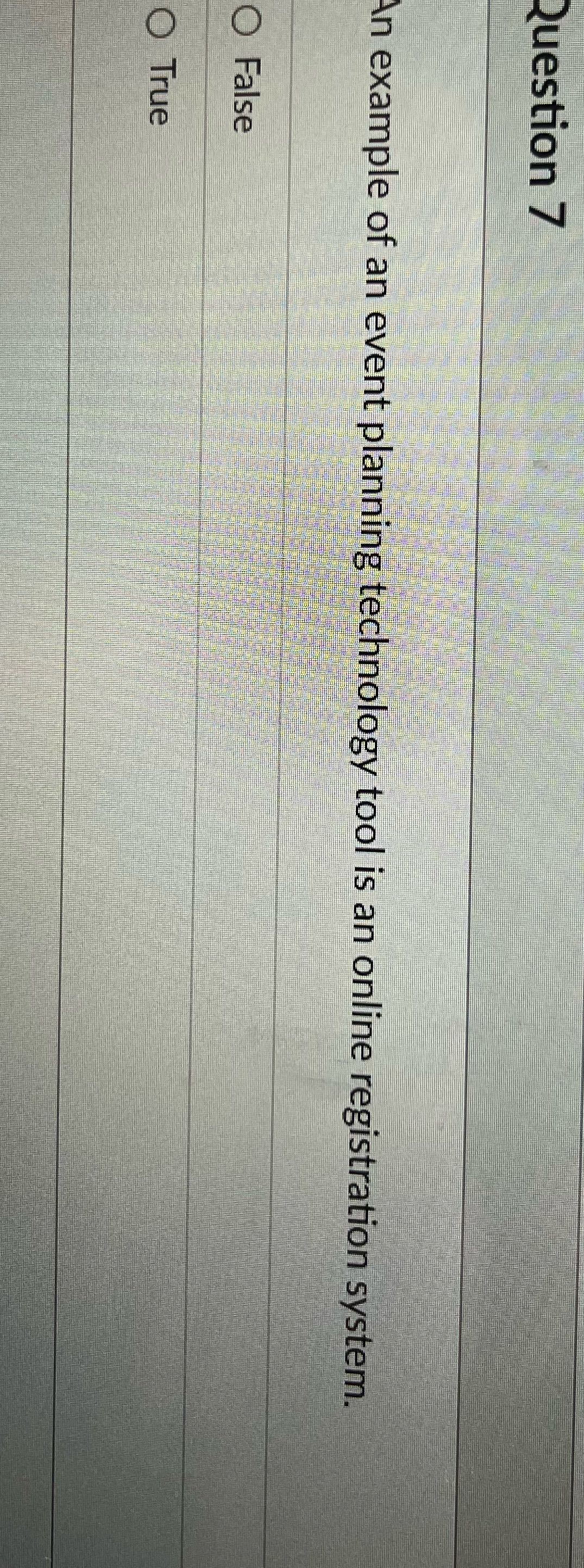 Answer Question 7 An example of an event planning
