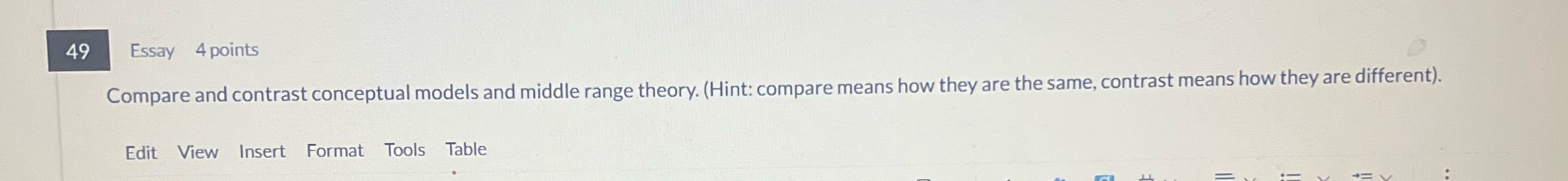 49 Essay 4 points Compare and contrast conceptual