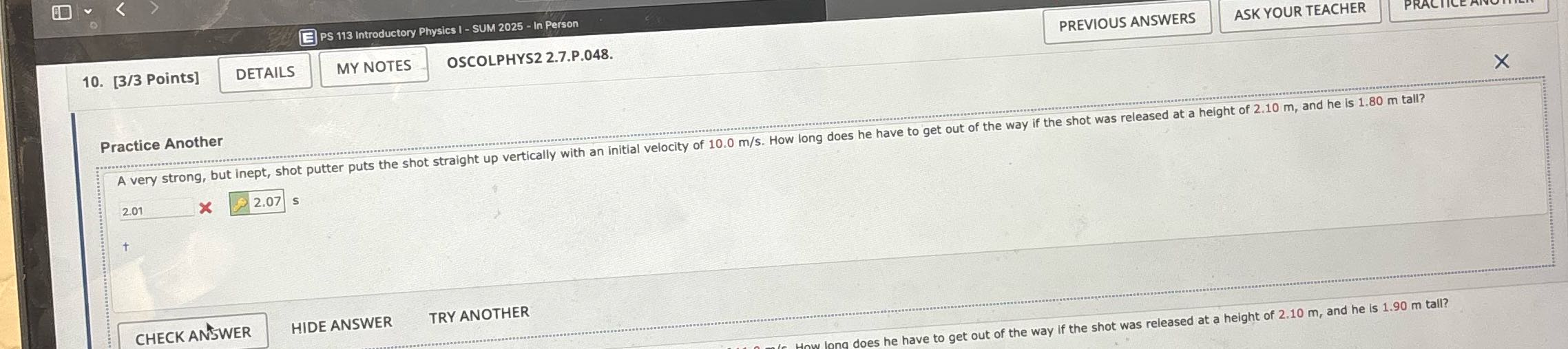 E PS 113 Introductory Physics I - SUM 2025 - In