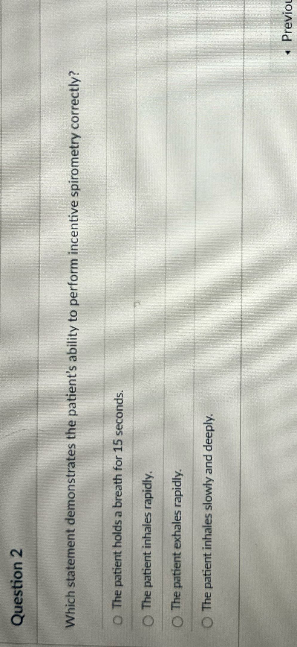 Question 2 Which statement demonstrates the