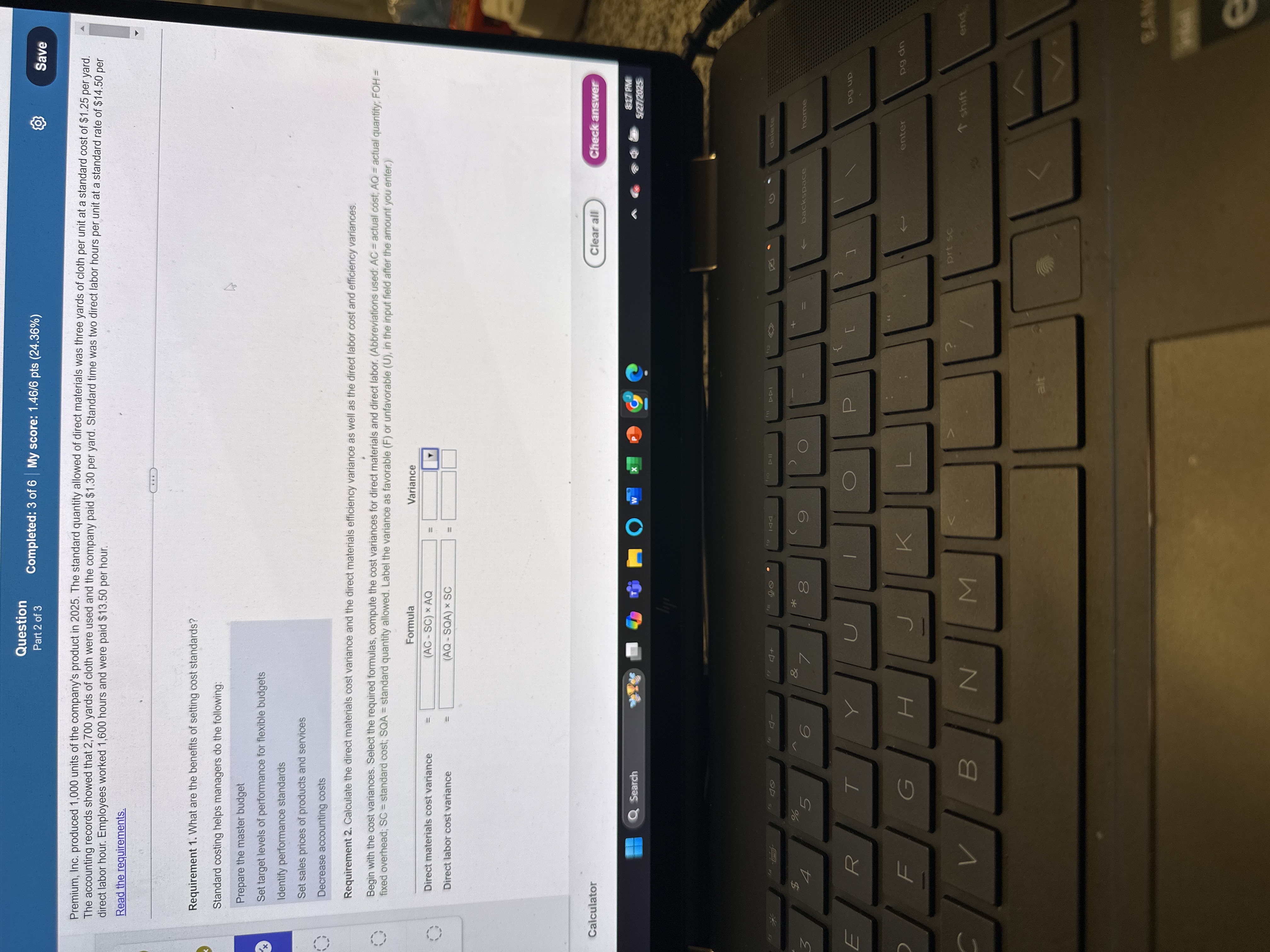 Solve Question Part 2 of 3 Completed: 3 of 6 | My