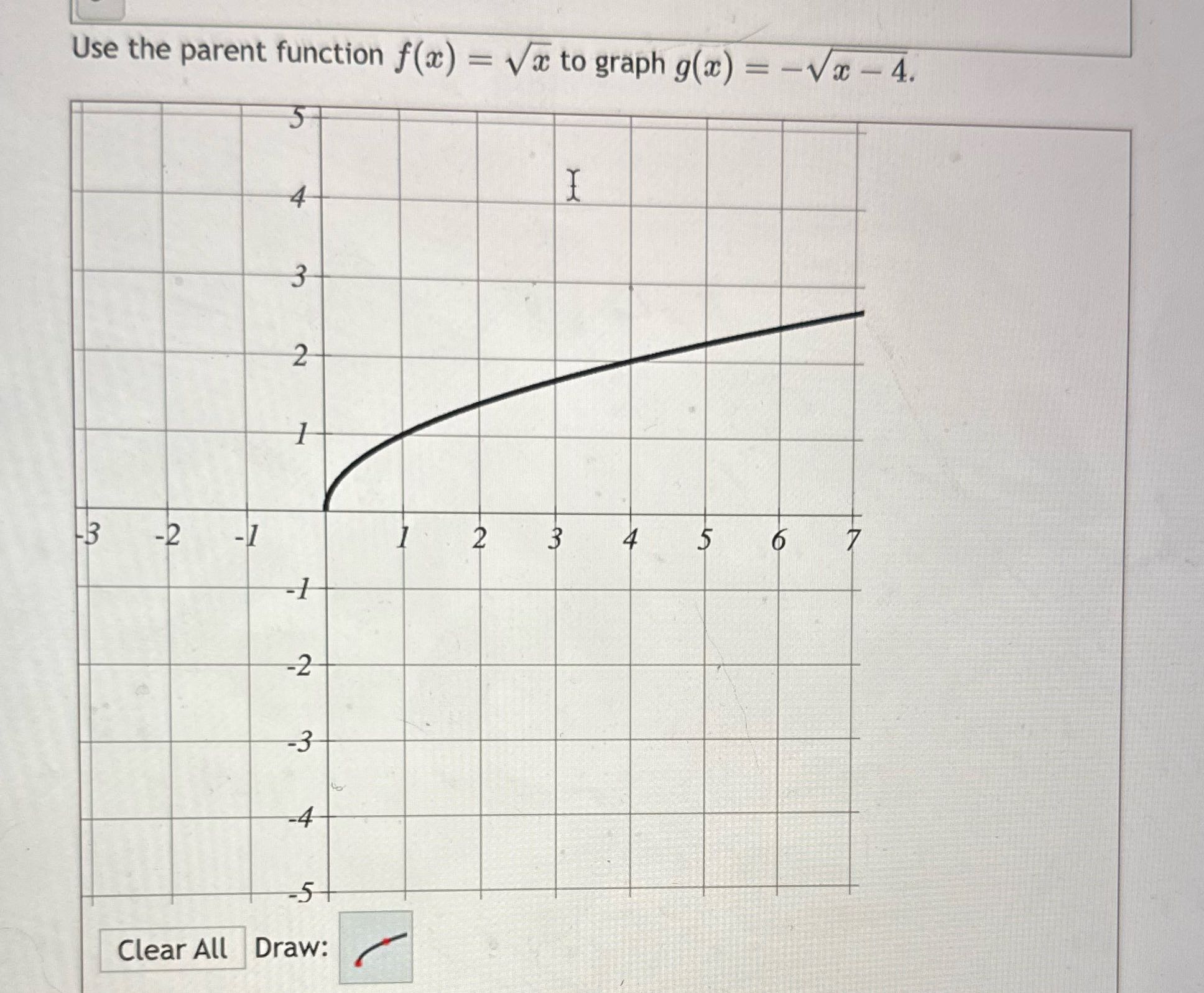 Use the parent function f(x) = va to graph g(x) =