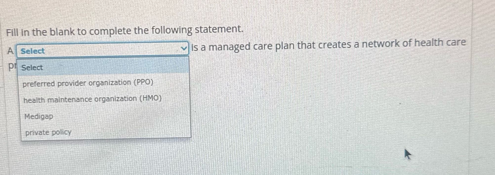 Fill in the blank to complete the following