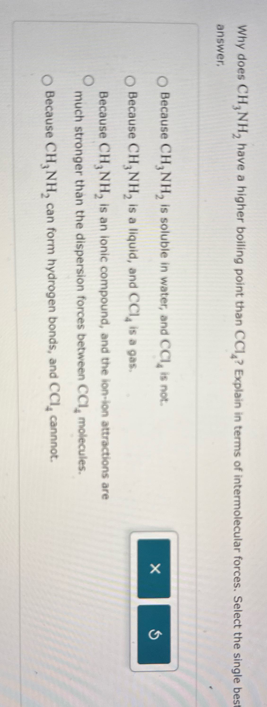 Why does CH, NH, have a higher boiling point than