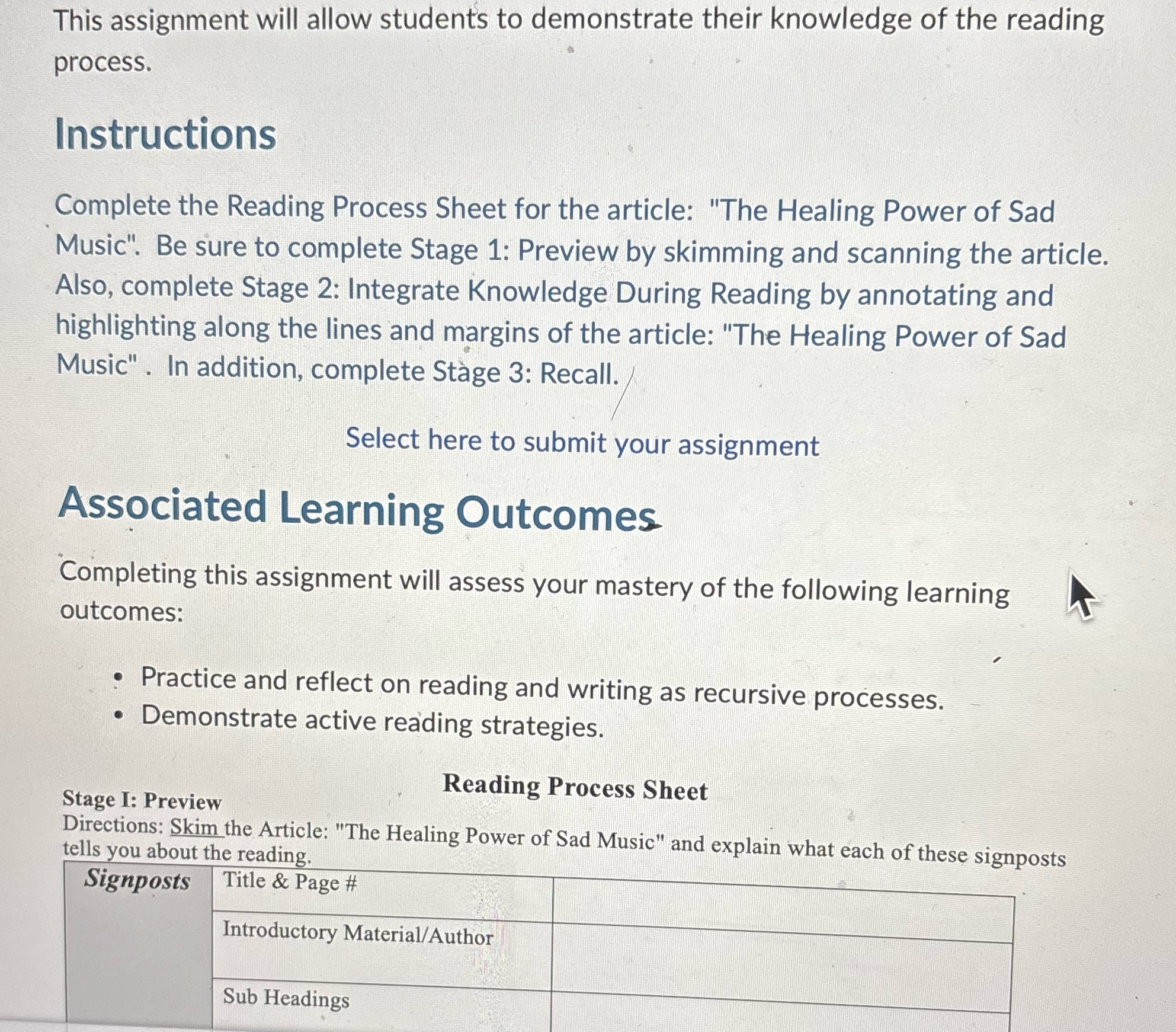 This assignment will allow students to