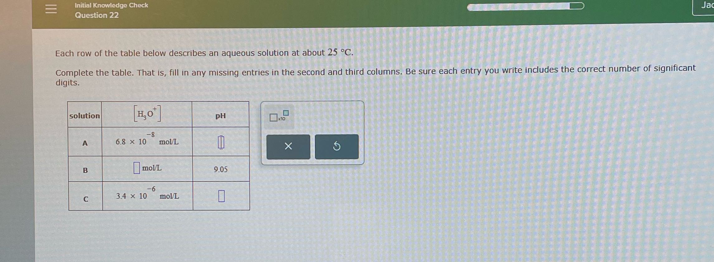 Initial Knowledge Check Ja Question 22 Each row