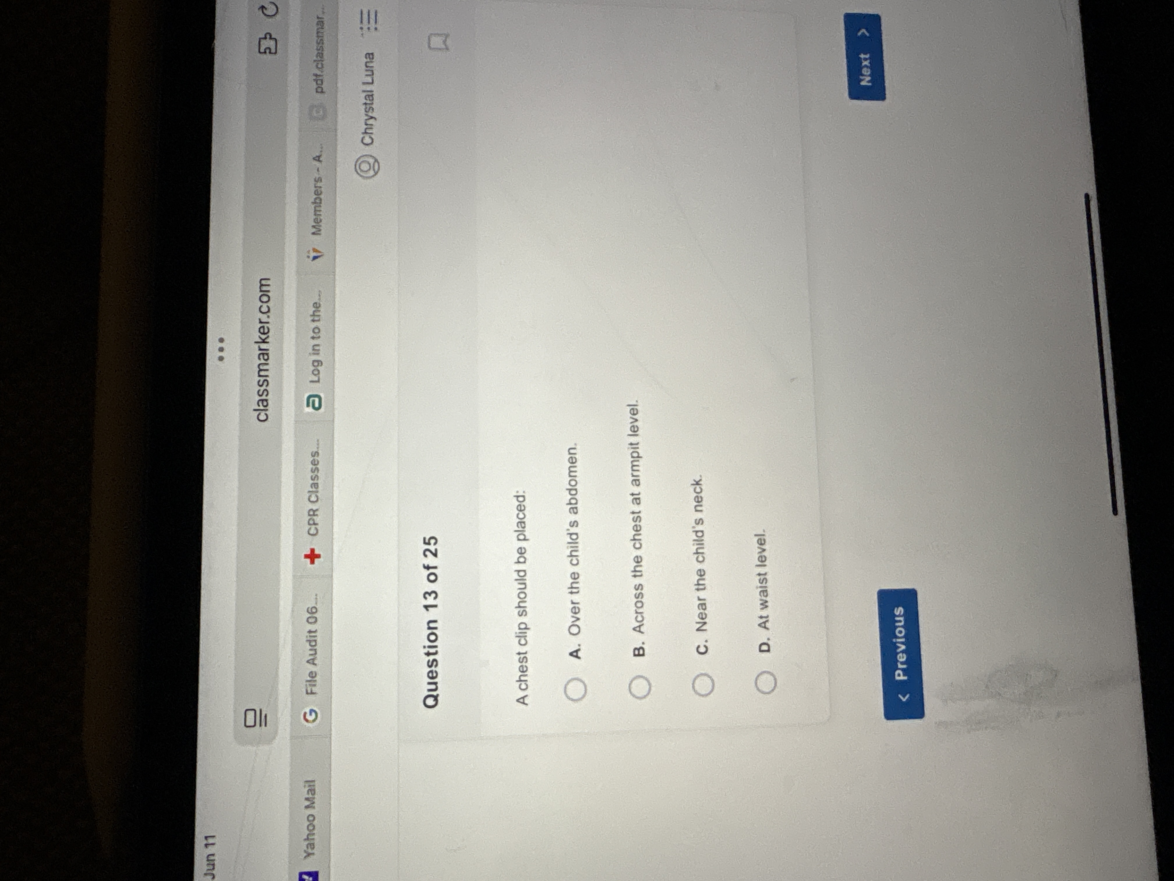 Answer Jun 11 .. . 2 classmarker.com Yahoo Mail G