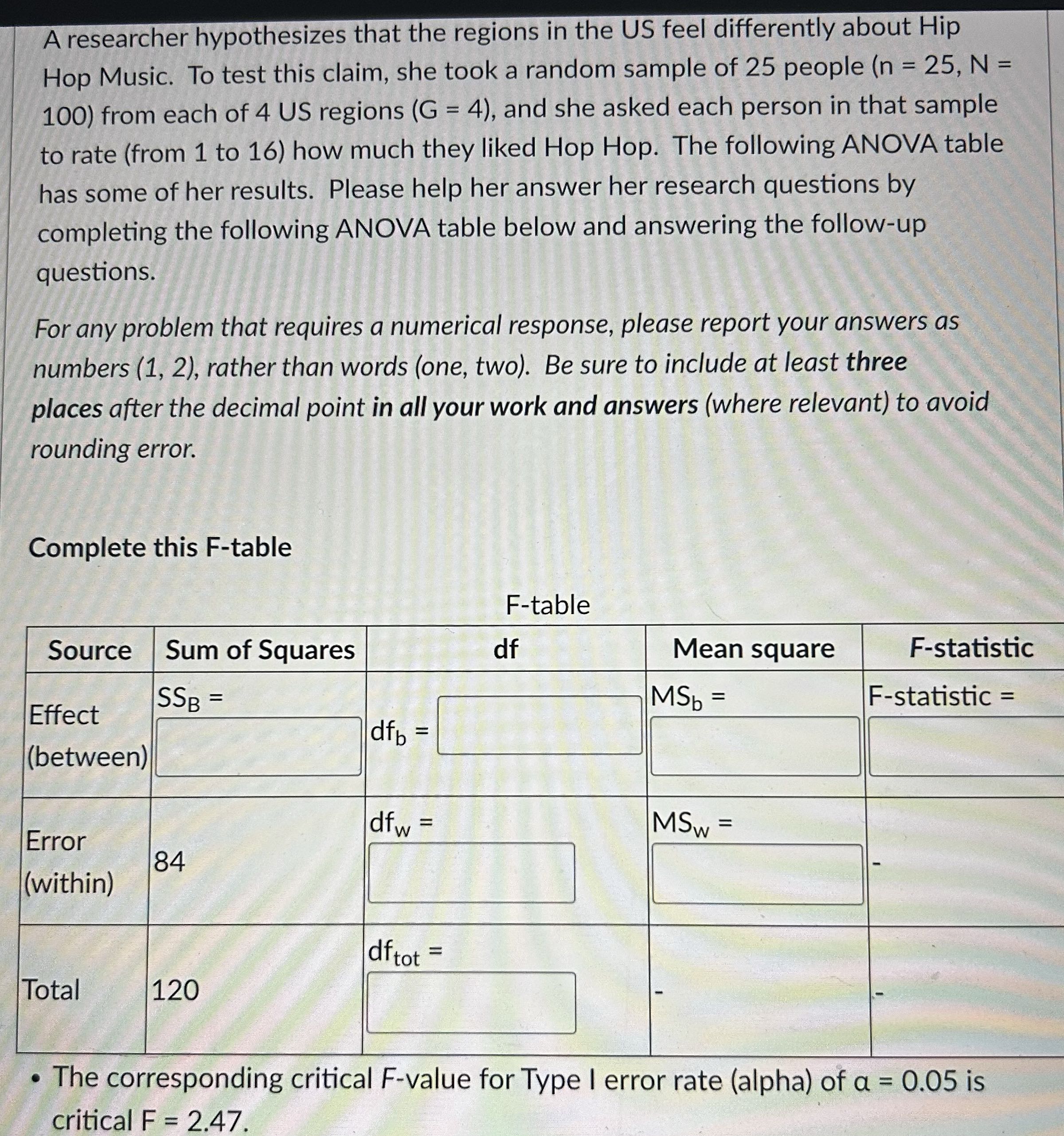 What do you conclude regarding the null