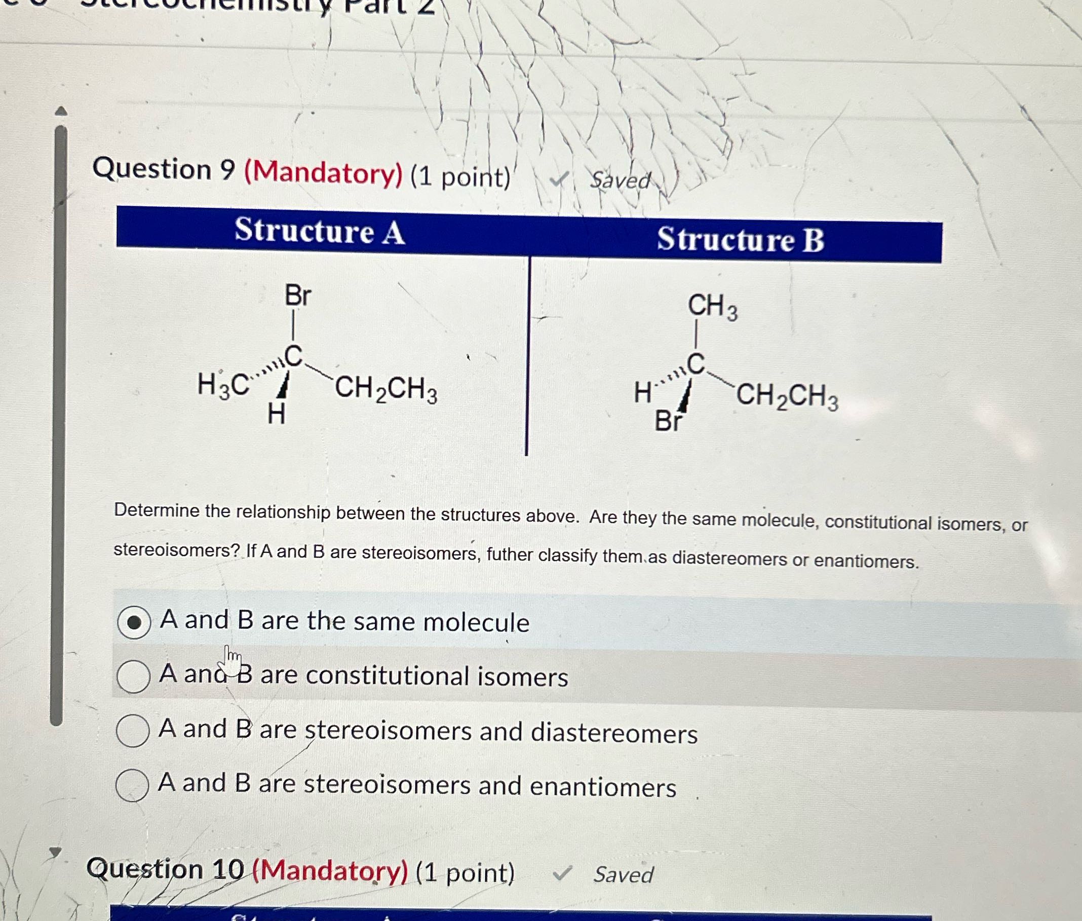 Question 9 (Mandatory) (1 point) Yi Saved