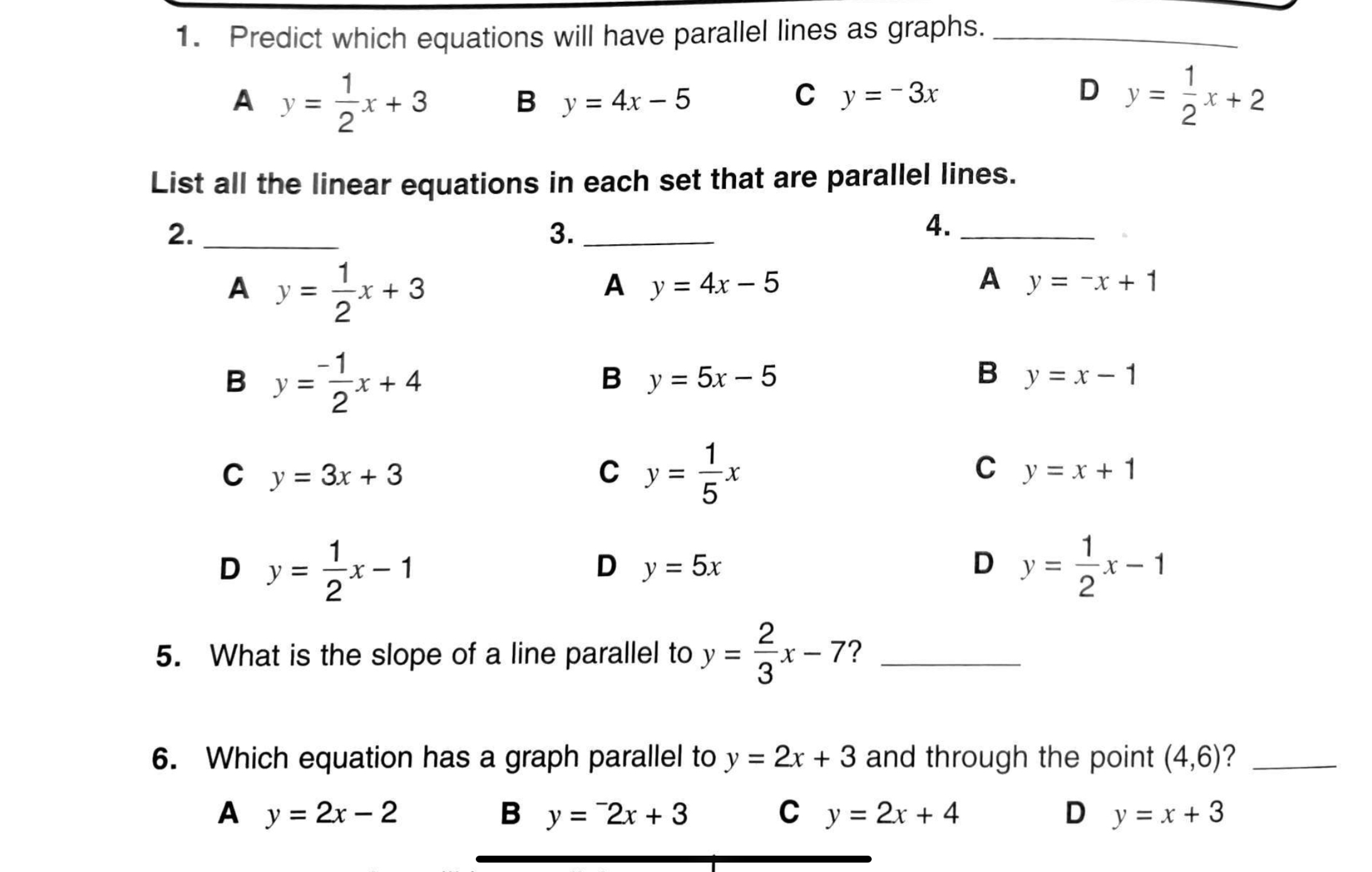 Explain the answers 1. Predict which equations
