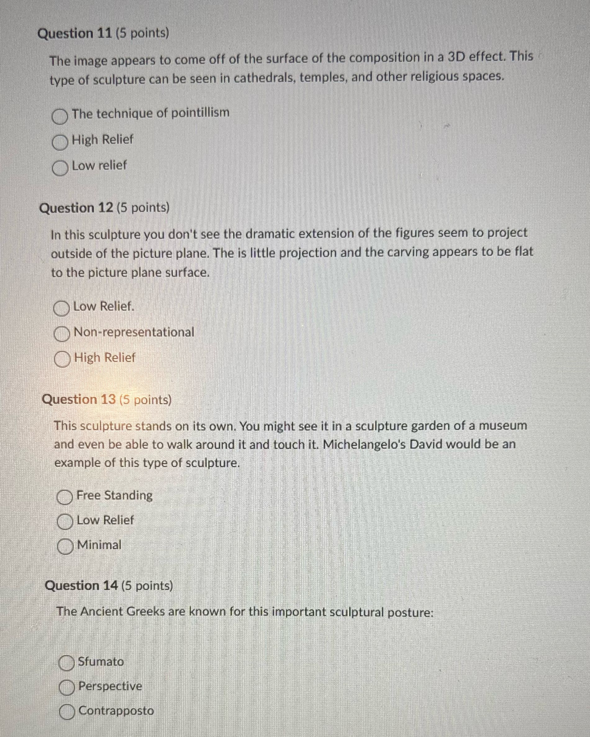  Question 11 (5 points) The image appears to come off of