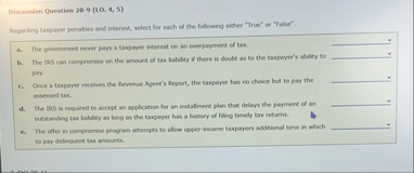 Discussien Question 2 8 - 9 ( 1 0 , 4 , 5 )