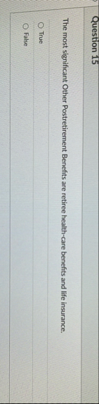 Question 1 5 The most significant Other