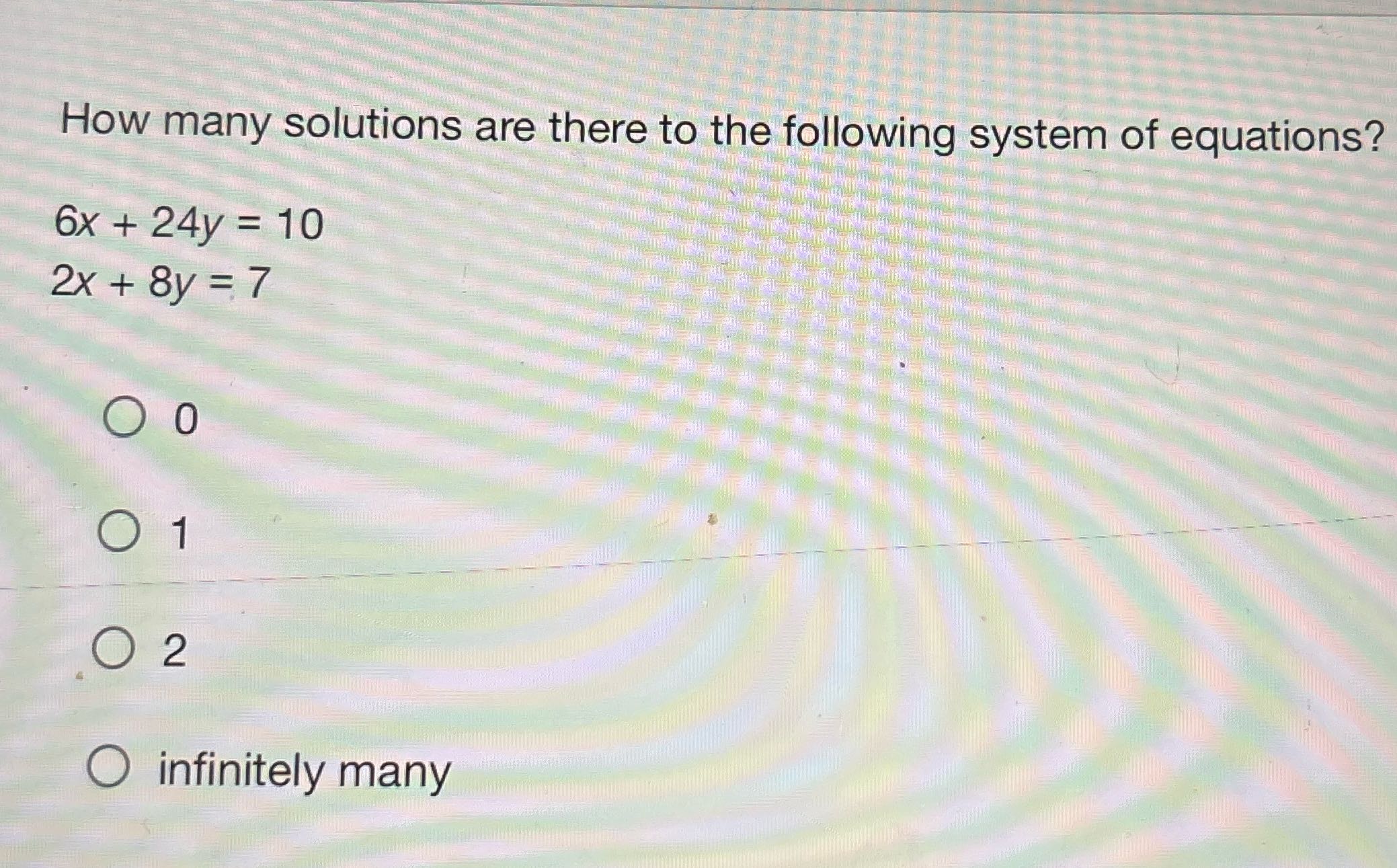 How many solutions are there to the following