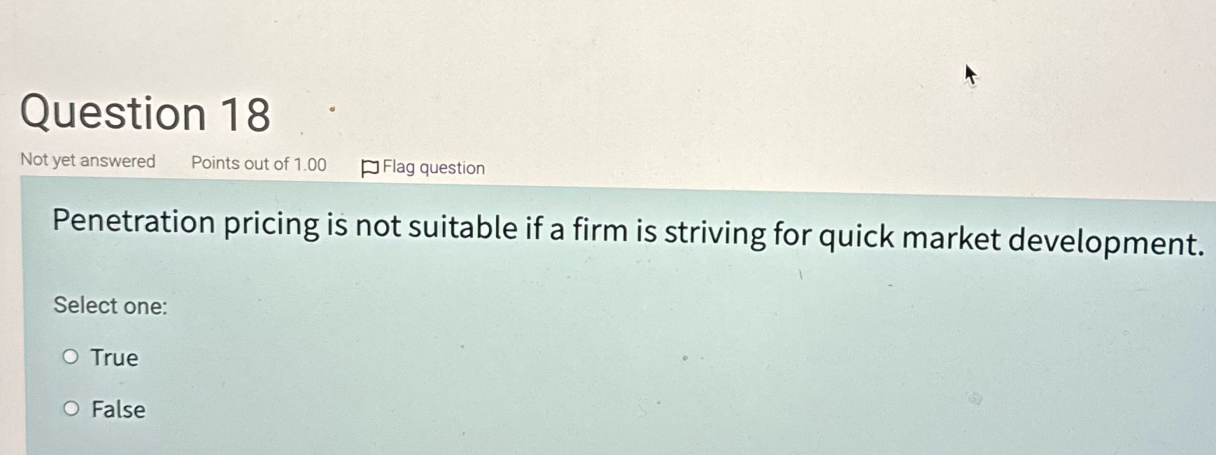 Question 18 Not yet answered Points out of 1.00