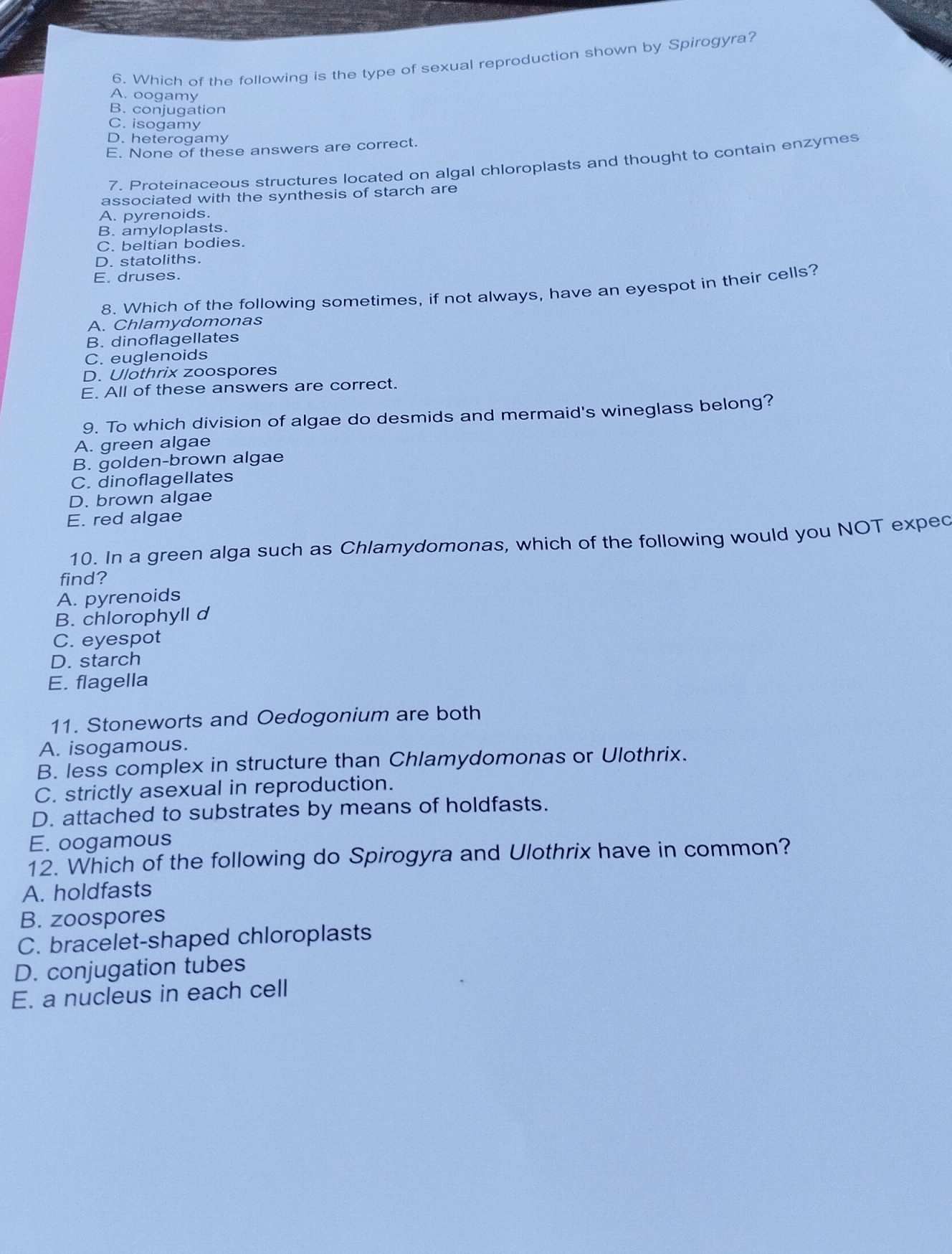 Solve it 6. Which of the following is the type of