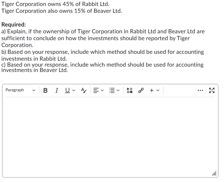 1 0 . 6 0 3 6 Tiger Corporation owns 4 5 \ % of