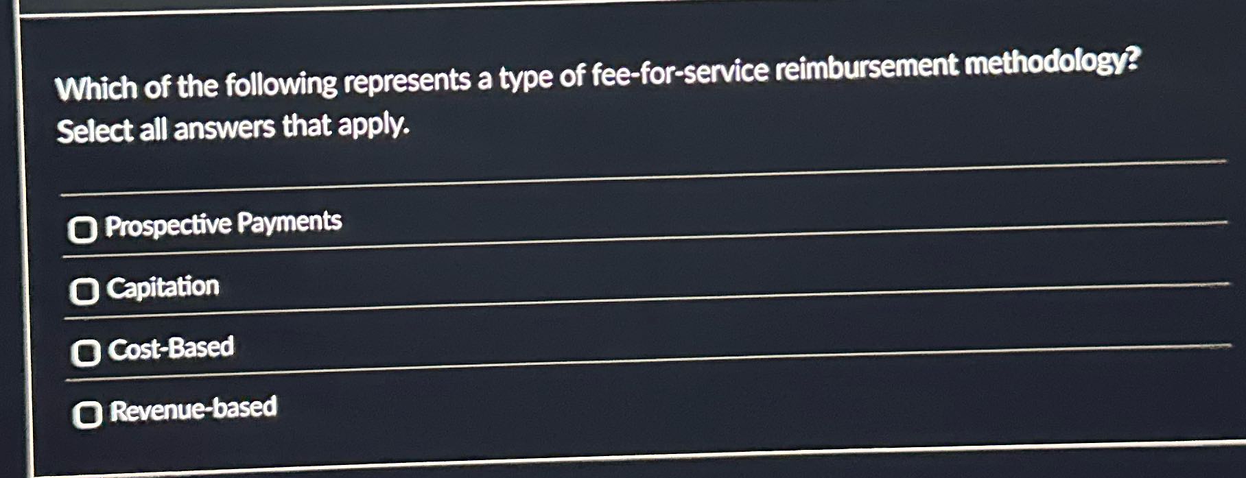 Which of the following represents a type of fee