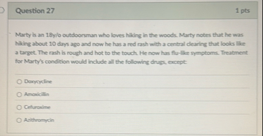 Question 2 7 1 pts Marty is an 1 8 y / o