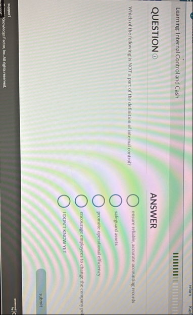 Learning: Internal Control and Cash IIIIIIIIING