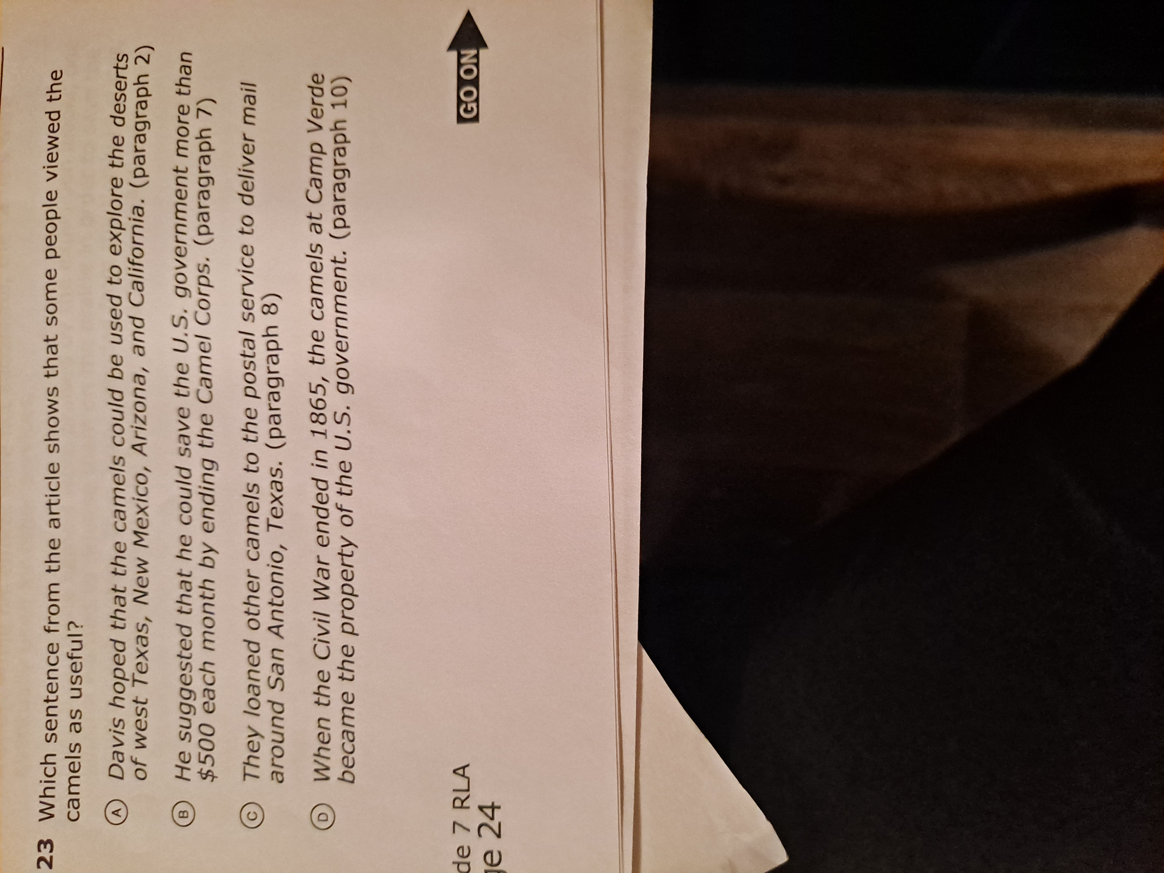 Correct answer 23 Which sentence from the article