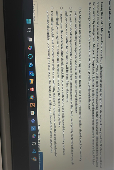 Current Attempt in Progress During the audit of