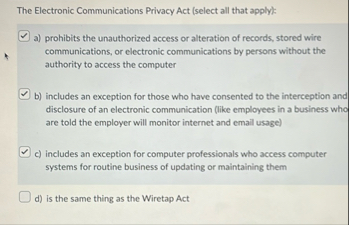 The Electronic Communications Privacy Act (