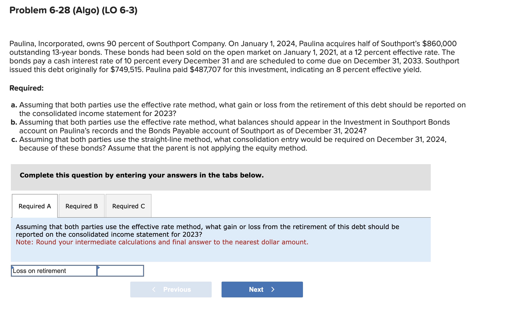 Problem 6 - 2 8 ( Algo ) ( LO 6 - 3 ) Paulina,