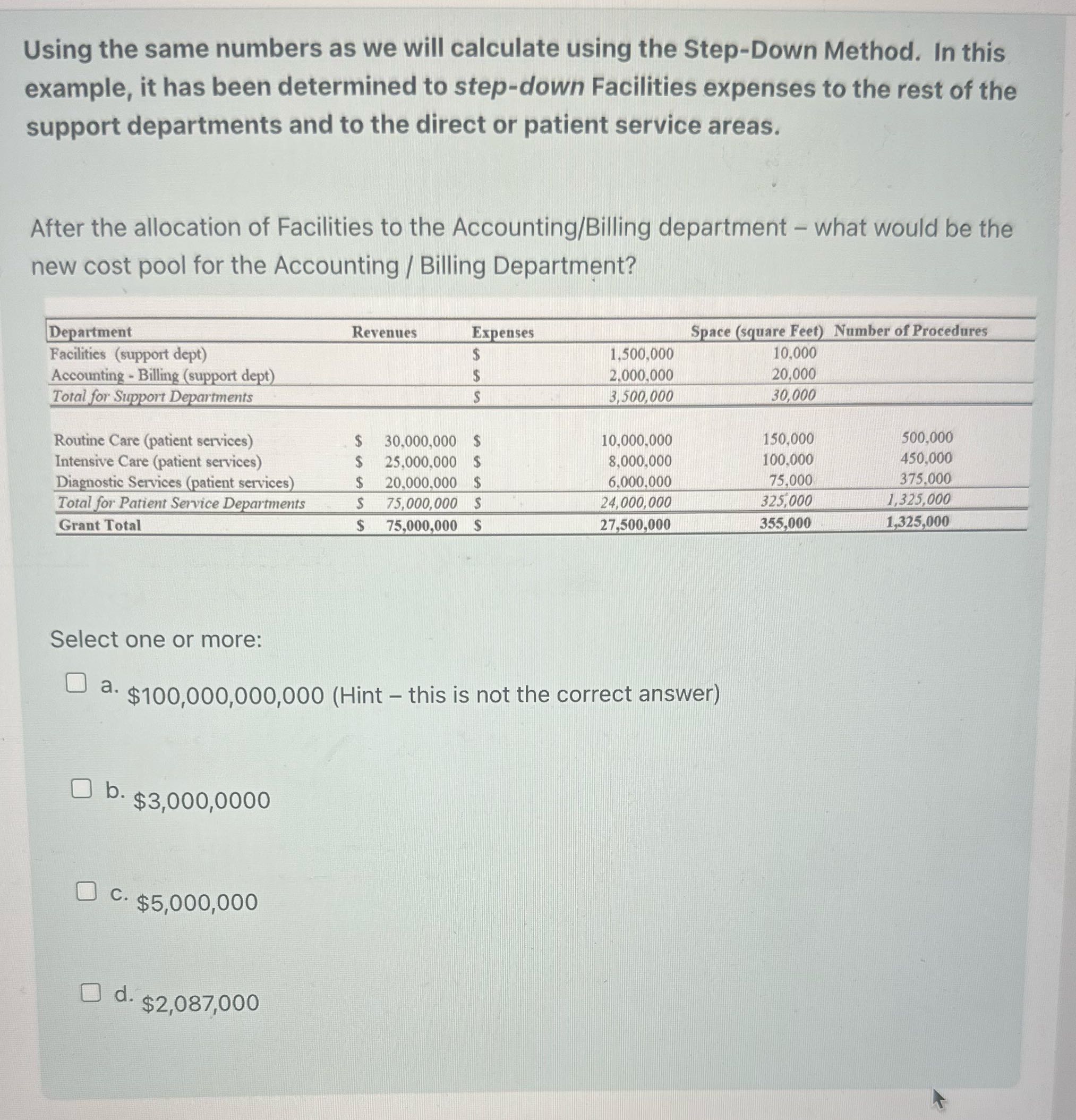 Using the same numbers as we will calculate using