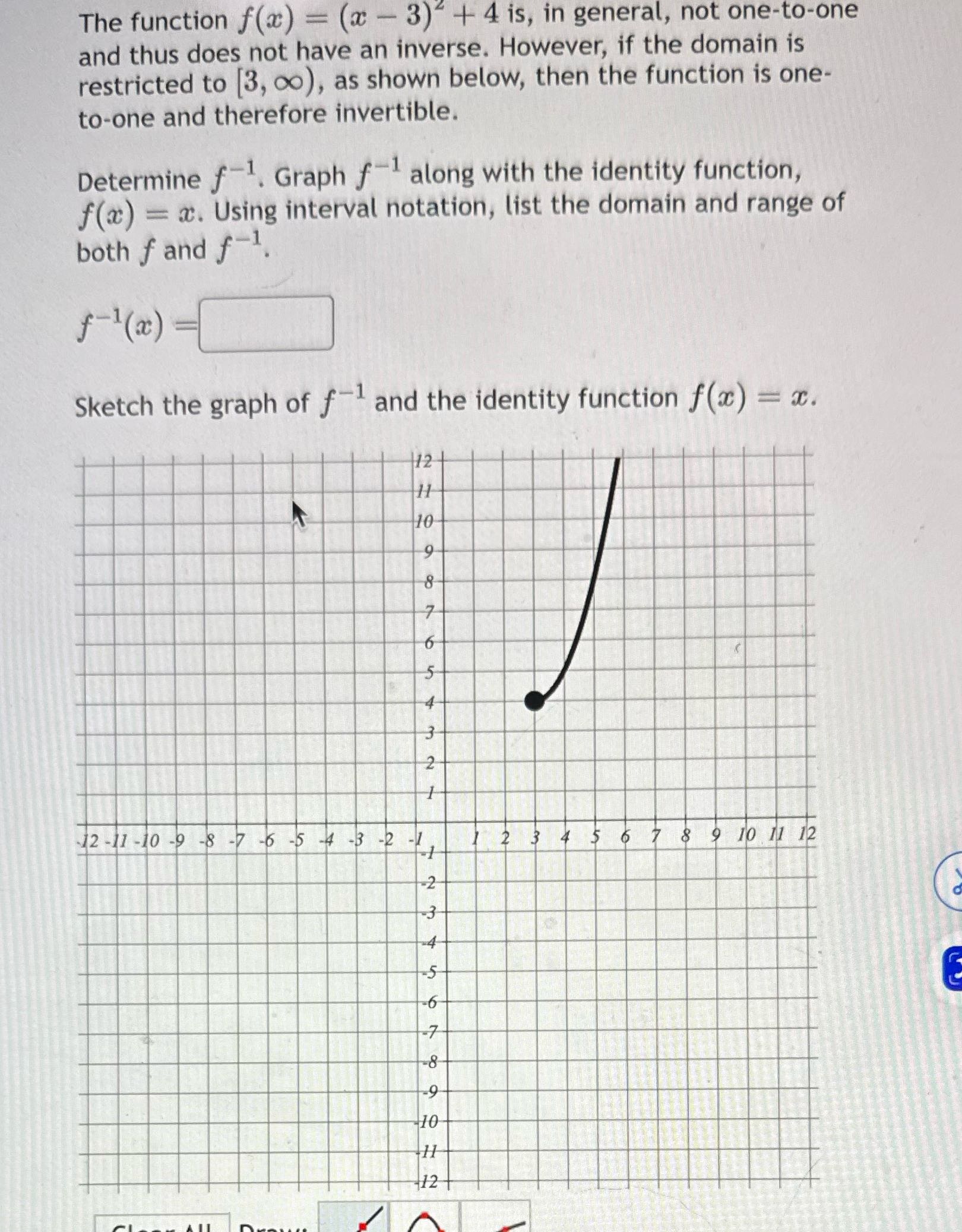 The function f(a) = (x - 3) + 4 is, in general,