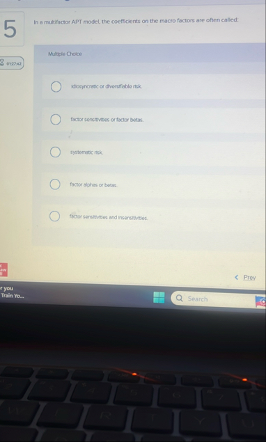 In a multifactor APT model, the coefficients on