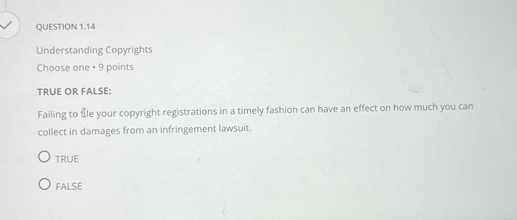 QUESTION 1.14 Understanding Copyrights Choose one
