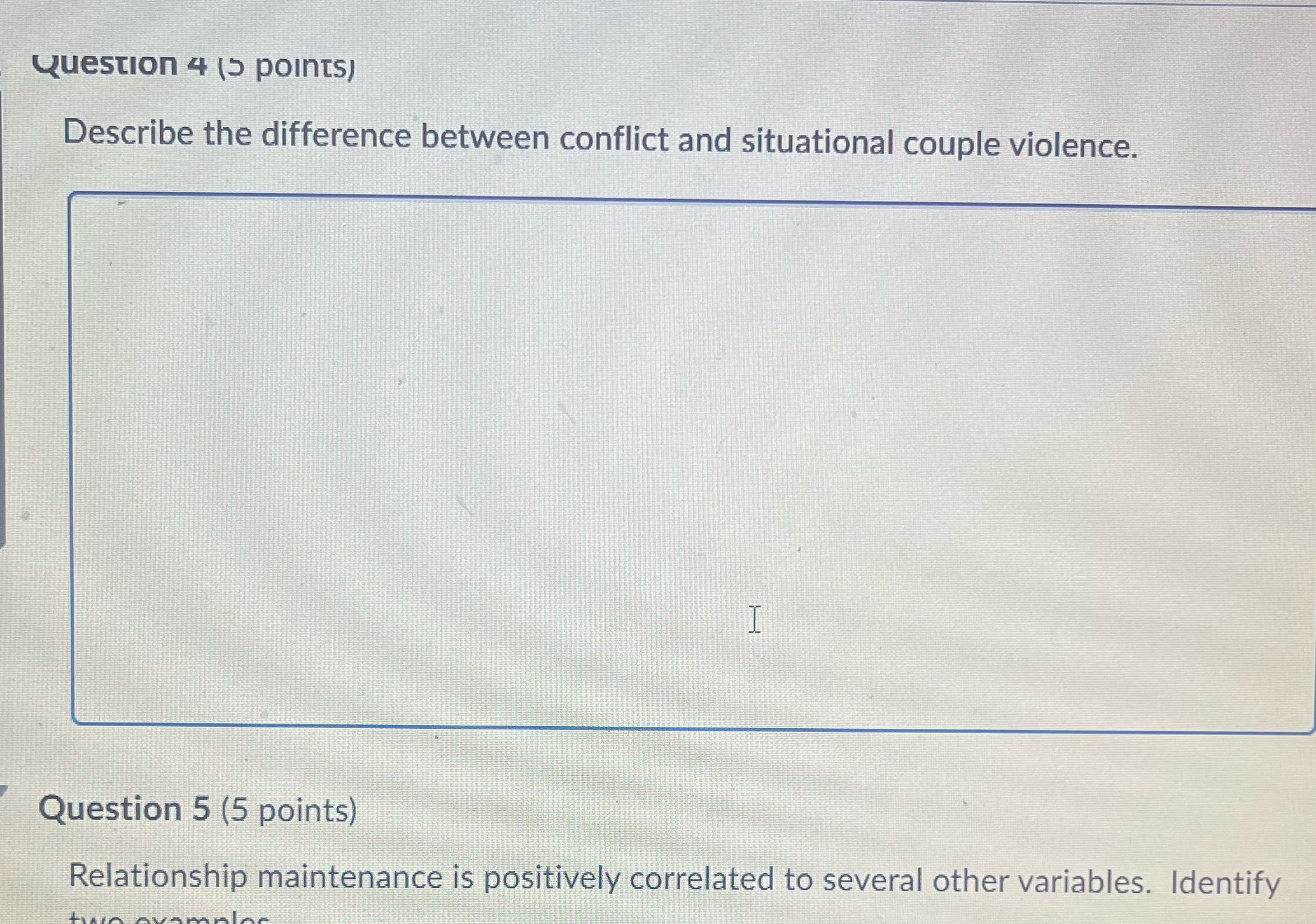 Question 4 (5 points) Describe the difference