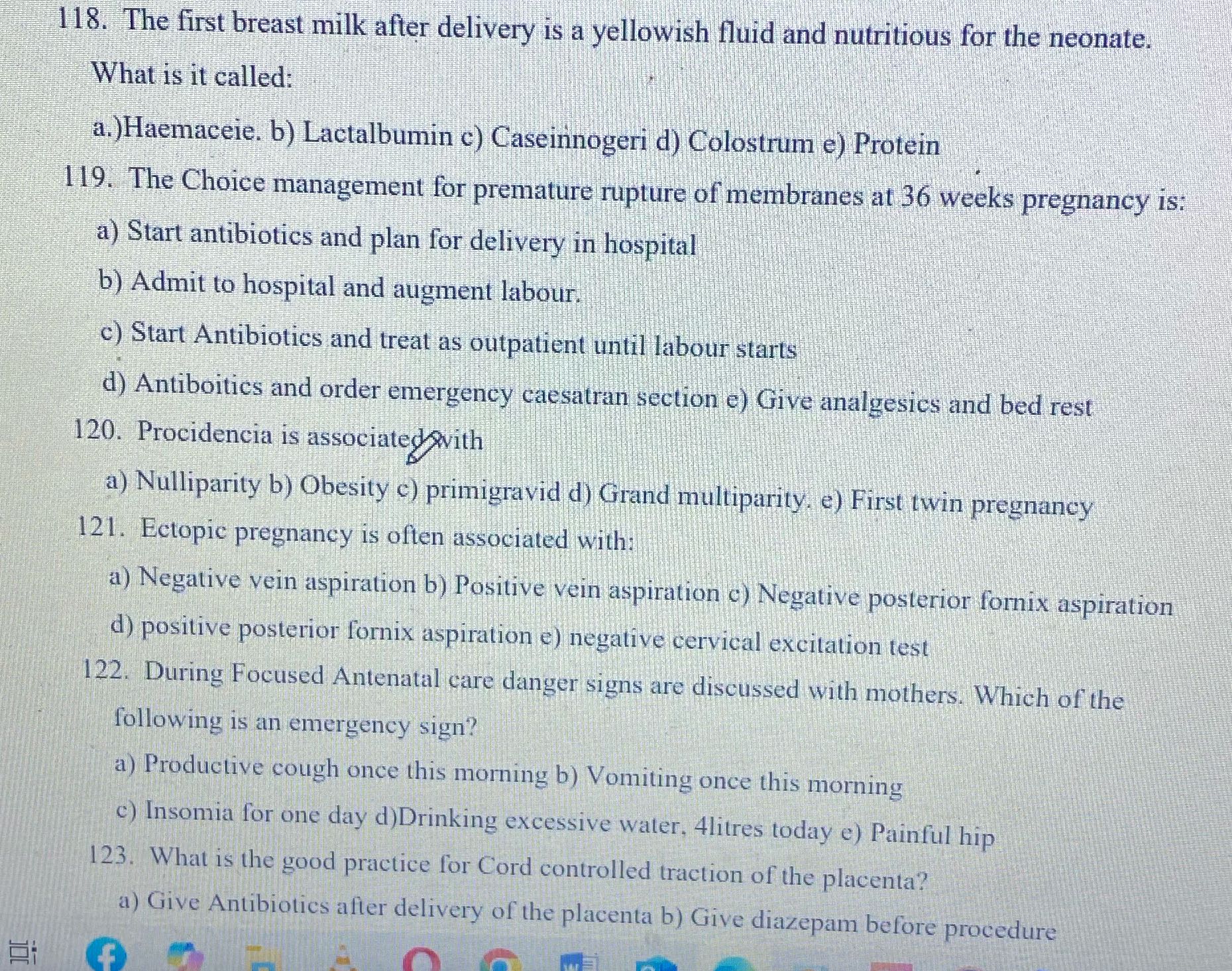 1 18. The first breast milk after delivery is a